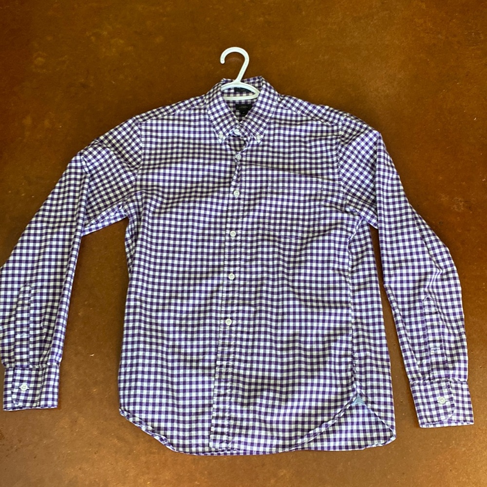 Mens Slim Medium  J.Crew Purple Gingam/Plaid